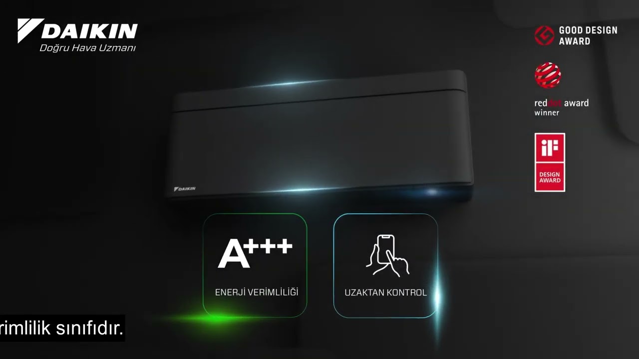 Stylısh siyah 17000 BTU/h FTXA50CB Inverter Klima R32